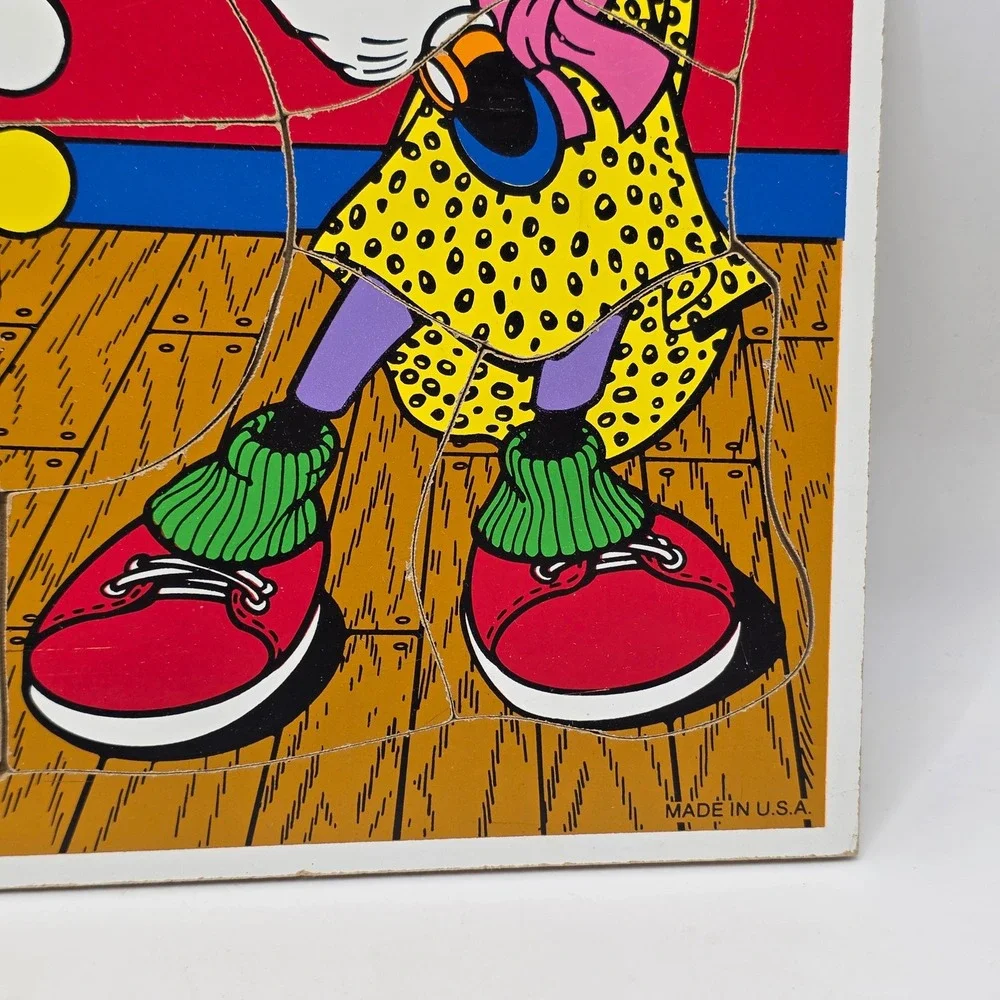 Playskool Wood Tray Puzzle Kids Red Minnie‎ Mouse Dress Up Vintage Disney Retro